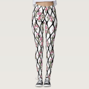 Vit-/svartrodesignkvinna damasker leggings