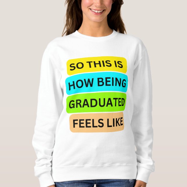 Vit svenater T-Shirt SO_DENTA_IS_HOW_BEING_GRADUAT (Framsida)
