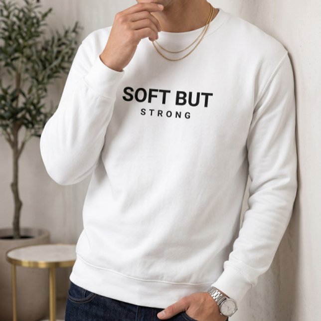Vit sweatshirt | Estetisk svart typografi (Skapare uppladdad)