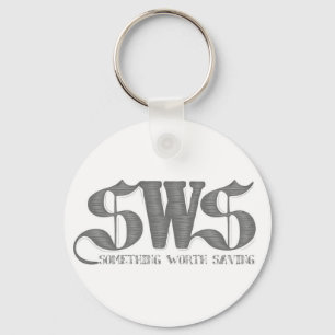 Vit SwS Keychain Nyckelring