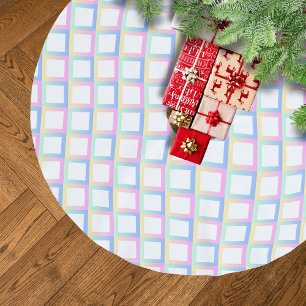 Vit symmetrisk kontrollerad övertoning Mönster Ram Julgransmatta Borstad Polyester