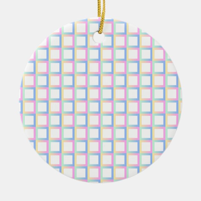 Vit symmetrisk kontrollerad övertoning Mönster Ram Julgransprydnad Keramik (Framsidan)