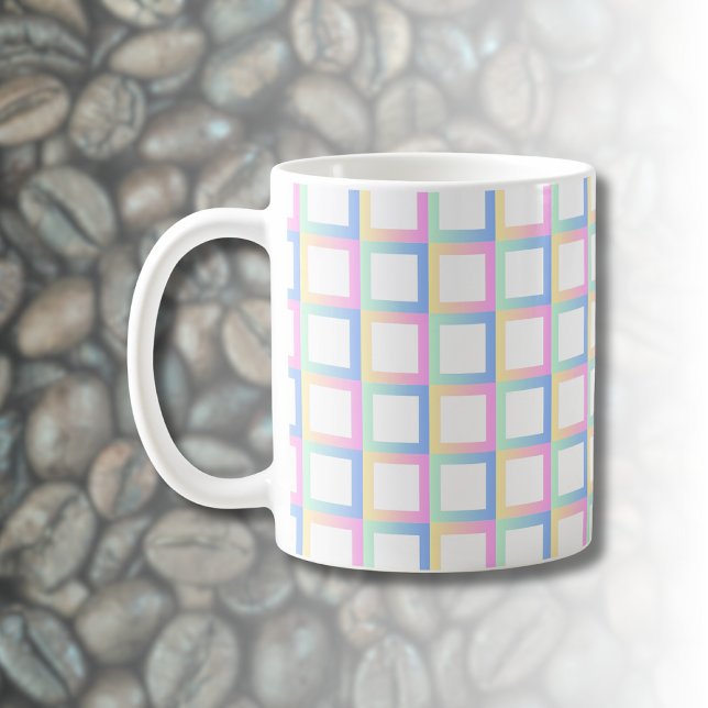 Vit symmetrisk kontrollerad övertoning Mönster Ram Kaffemugg (Skapare uppladdad)