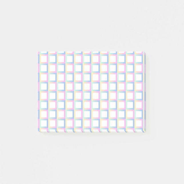 Vit symmetrisk kontrollerad övertoning Mönster Ram Post-it Block (Framsida)