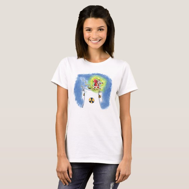 Vit T-shirt för kvinnor i Jultomten (Hel framsida)