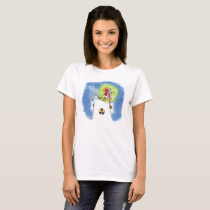 Vit T-shirt för kvinnor i Jultomten