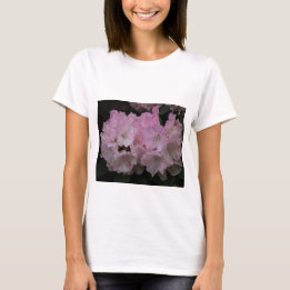 Vit T- Shirt för kvinnor med Elegant Rosa Blommar T