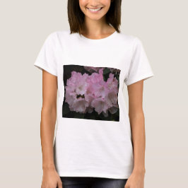 Vit T- Shirt för kvinnor med Elegant Rosa Blommar T