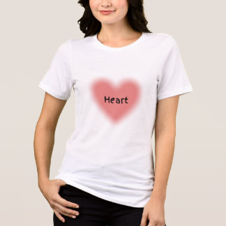 Vit T-Shirt Halvärmar Med Hjärtdesign.
