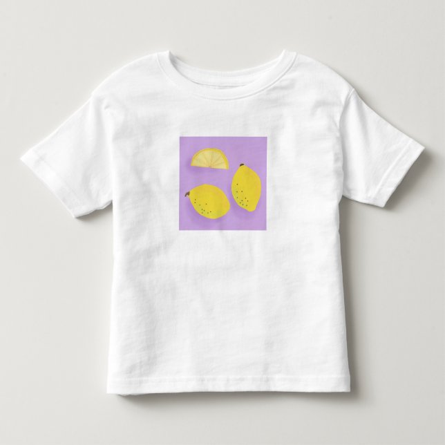 Vit t-shirt med citroner  (Framsida)