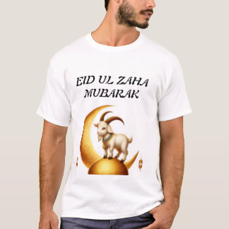 Vit t-shirt med Eid mubarak-design 