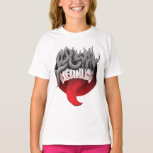 Vit t-shirt med en djärv grafisk tryck
