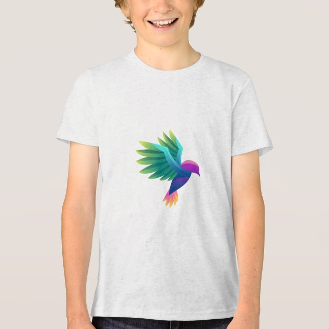 Vit t-shirt med en färgrik (Framsida)