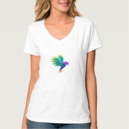 Vit t-shirt med en färgrik