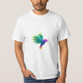 Vit t-shirt med en färgrik grafik
