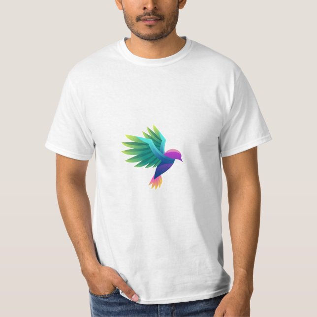 Vit t-shirt med en färgrik grafik (Framsida)