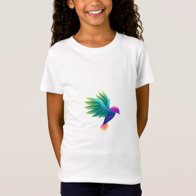 Vit t-shirt med en färgrik grafik (Framsida)