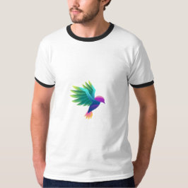 Vit t-shirt med en färgrik grafik