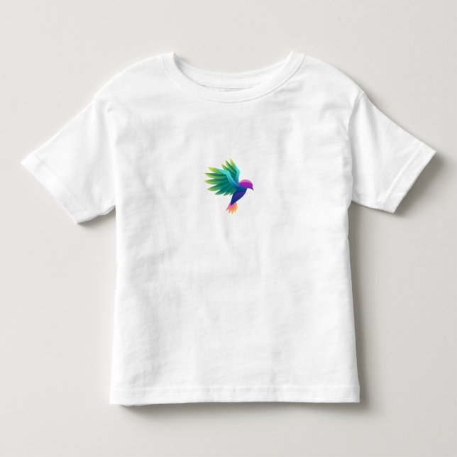 Vit t-shirt med en färgrik grafik (Framsida)