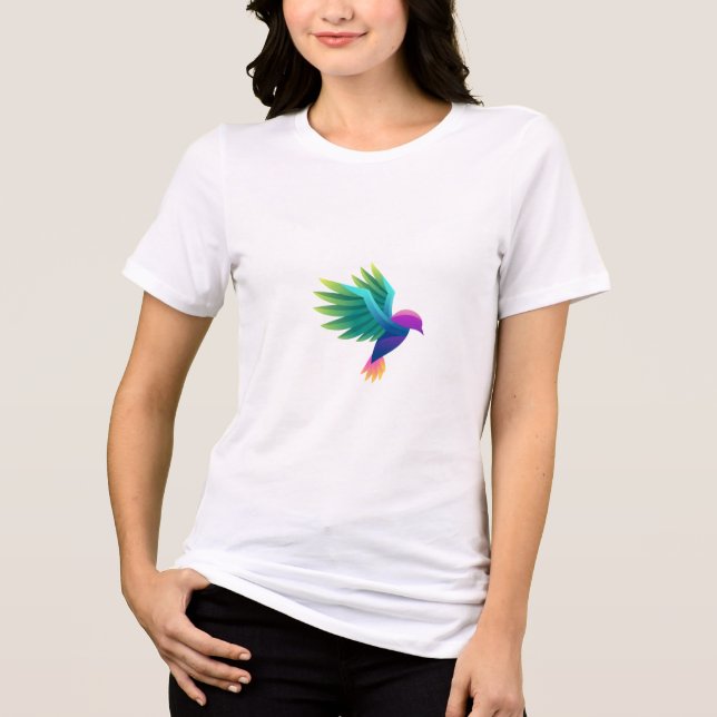 Vit t-shirt med en färgrik grafik (Framsida)