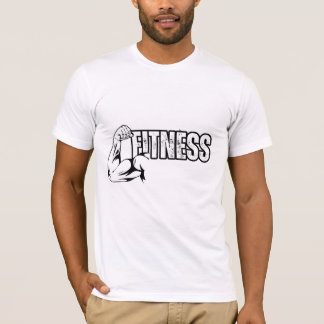 vit t-shirt med fitnessdesign