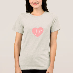 Vit T-shirt med hjärttryck för kvinnor