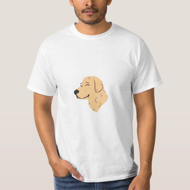 Vit t-shirt med hunddesign för pojkar (Framsida)