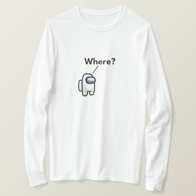 Vit T-Shirt Med Långa Ärmar  (Design framsida)