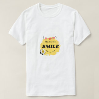 vit t-shirt med make me smile-design