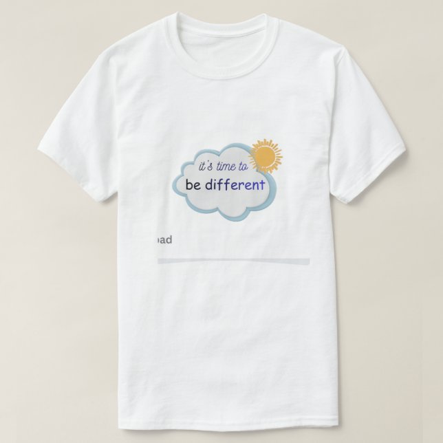 Vit t-shirt med text på. (Design framsida)