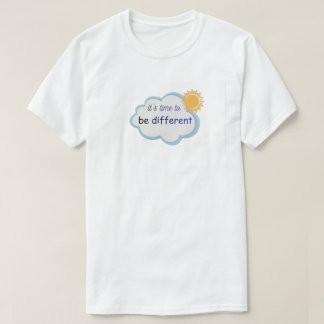 Vit T-shirt med text på.