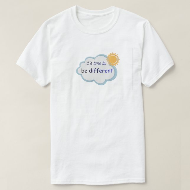Vit T-shirt med text på. (Design framsida)