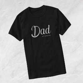 Vit T-Shirt med texten Established Dad