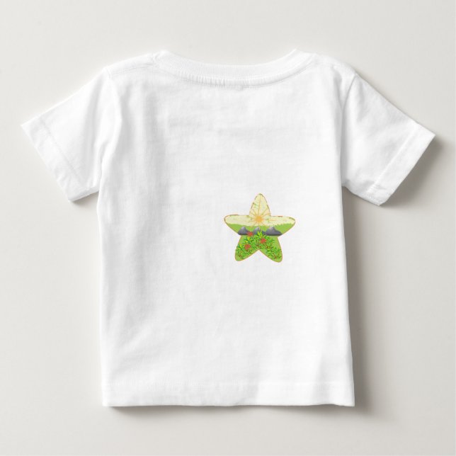 vit t-shirt tryckt med naturen (Baksida)