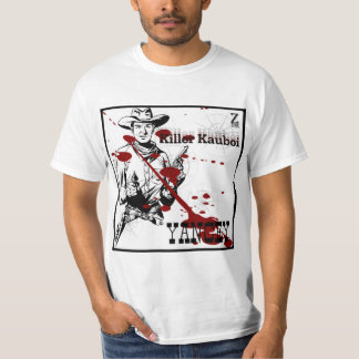 Vit T-skirt med YANCEY Killer Kauboi Design T Shirt