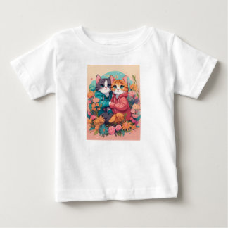 vit T-skjorta två vackra katter T Shirt