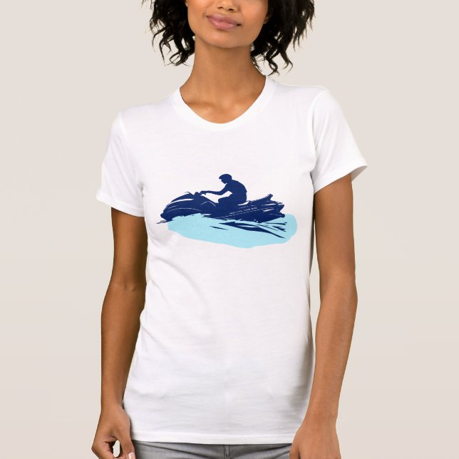 Vit tä för kvinnor | Jet Ski | Beach Vibe T Shirt (Framsida)