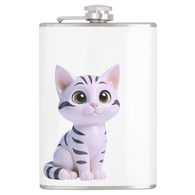 Vit Tabby Kattunge Fickplunta (Framsidan)