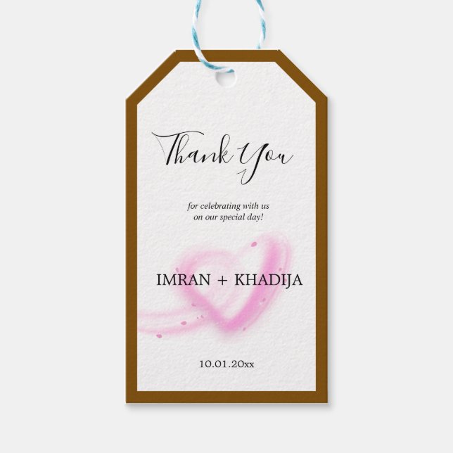 Vit Tack för favoriter för Elegant Presentetikett (Framsidan)