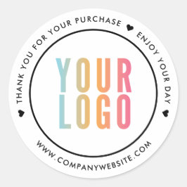 Vit Tack för Logotypen Inköpsspärrar Runt Klistermärke