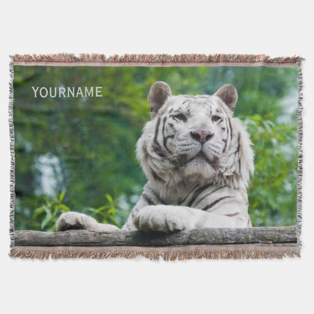 Vit täckfilt för anpassningsbar av tigern filt (Framsidan)