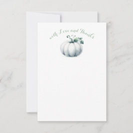 Vit Tackkort - Fall Baby Shower Anteckningskort