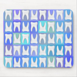 Vit Tandblå box Mönster Dentist Mousepad Musmatta