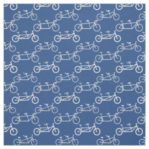 Vit Tandem-cykel på blå Tyg