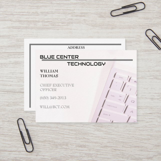 Vit Tangentbord RT-informationsteknik Visitkort (Fram/Back In Situ)