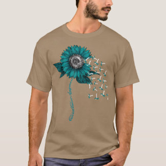 Vit Teal Ribbon Solros Cervical Cancer Awaren T Shirt