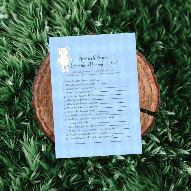 Vit Teddybjörn som vet vem som är bäst Mamma Dusch Inbjudningar (Skapare uppladdad)