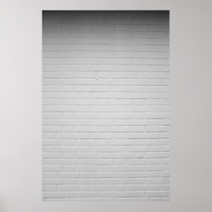 Vit tegelvägg poster