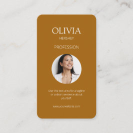 Vit/Terracotta Photo Social QR-kod Visitkort