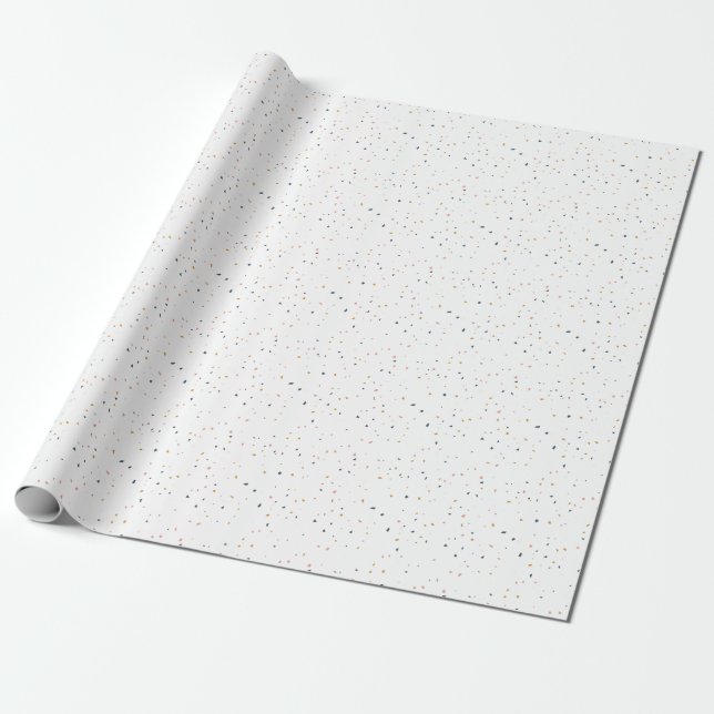 Vit terrazzo presentpapper (Utrullad)